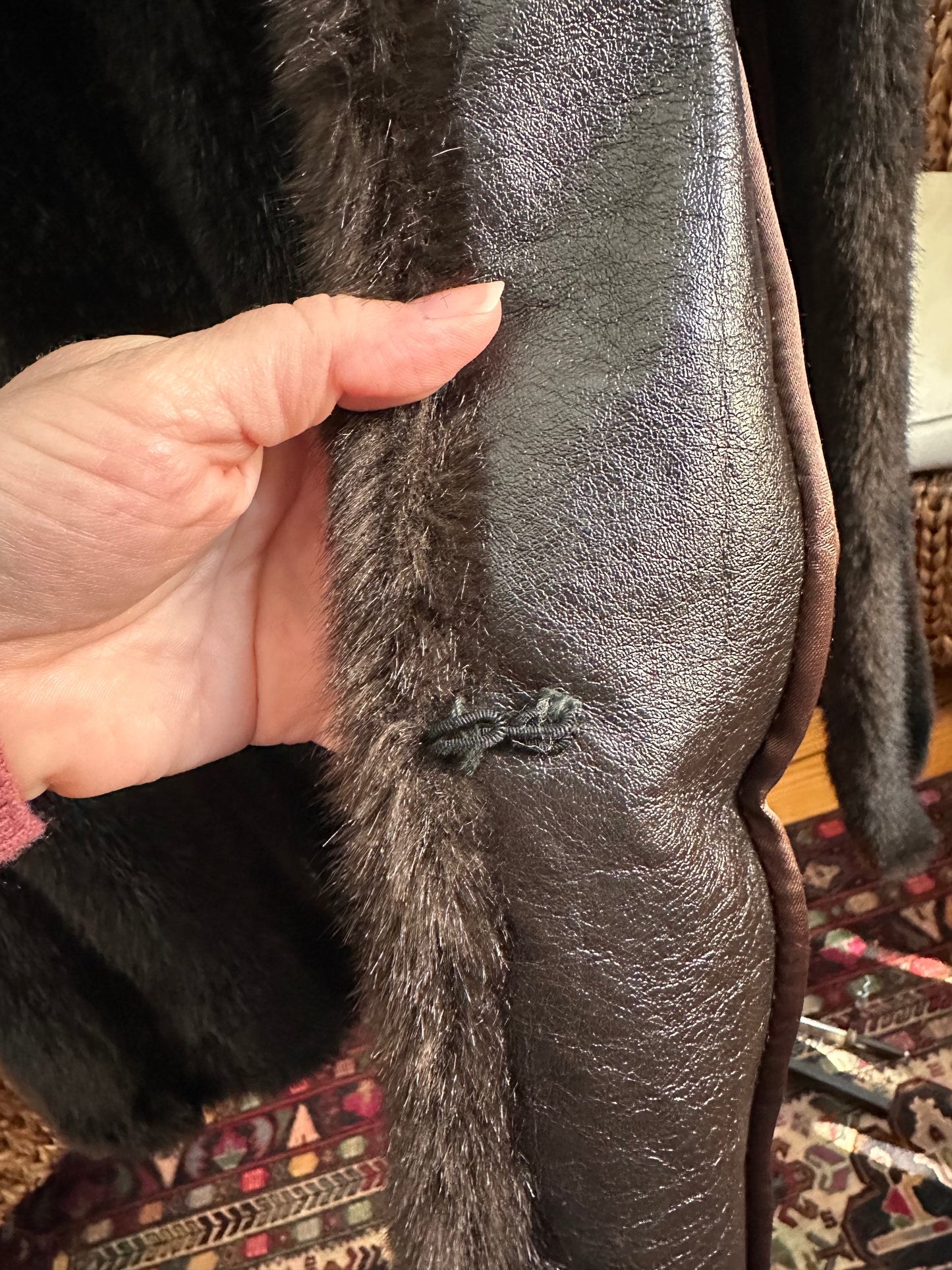 Faux fur vintage coat