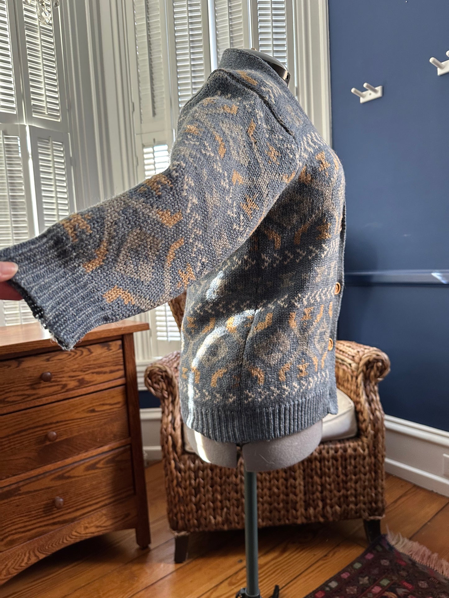 Vintage Fair Isle Shawl Collar Cardi