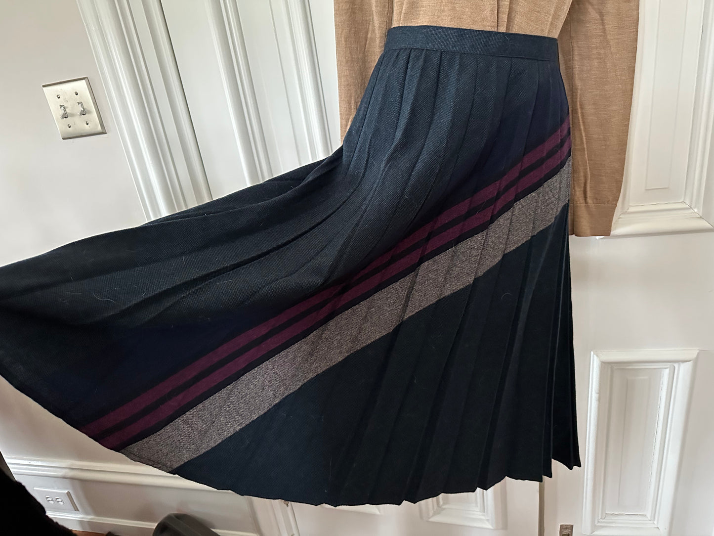 Pleated Vintage Wool Skirt