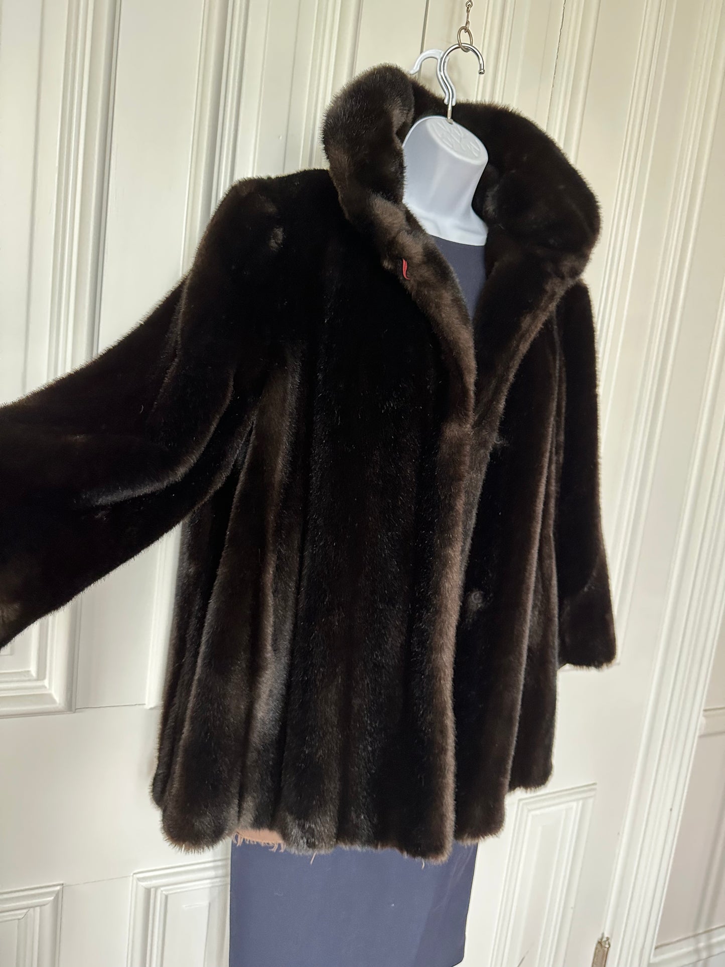 Faux fur vintage coat