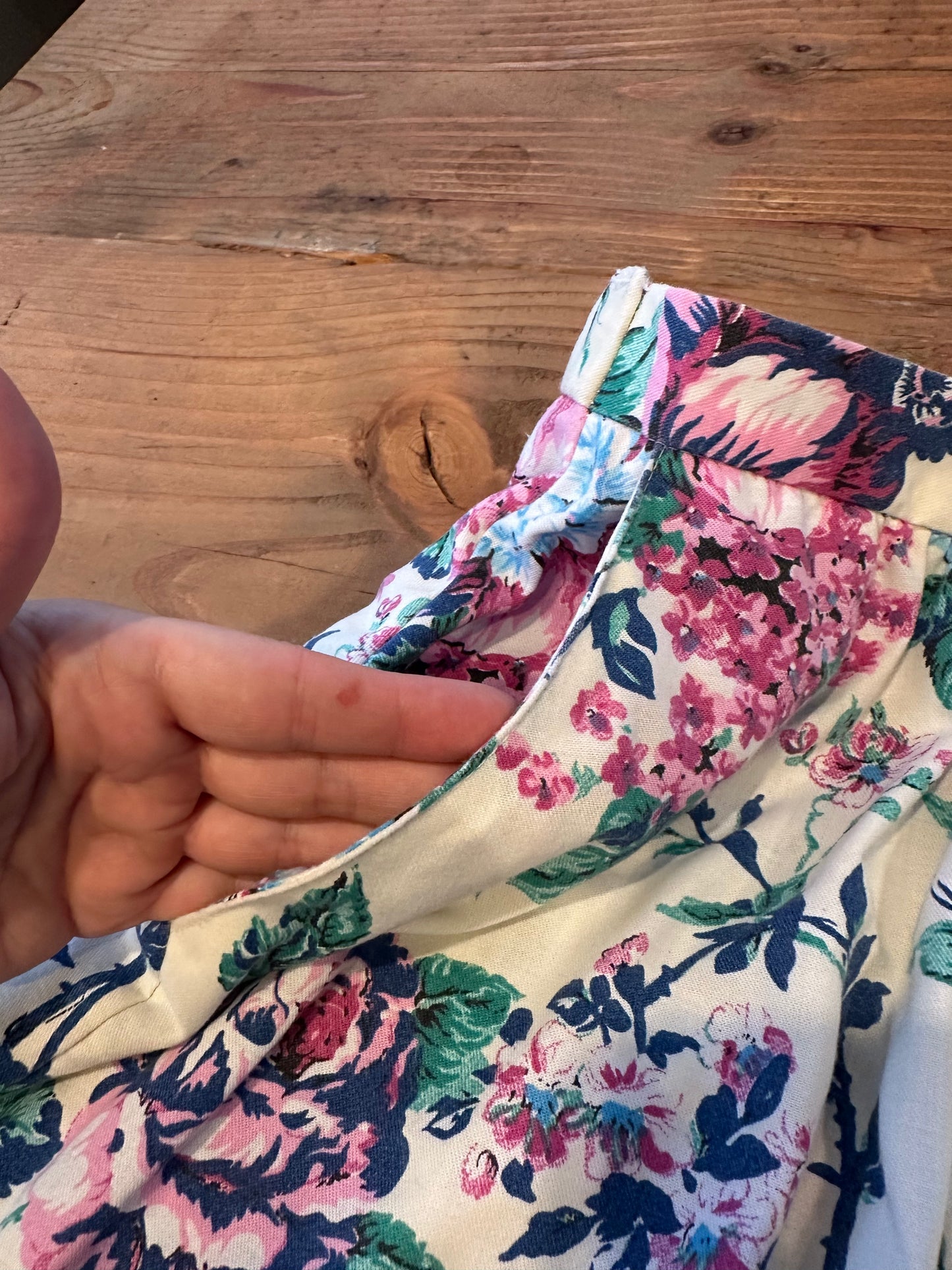 Vintage 80s Floral Midi Skirt - Made in USA