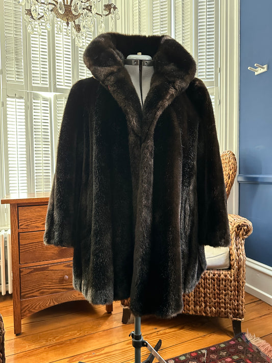 Faux fur vintage coat