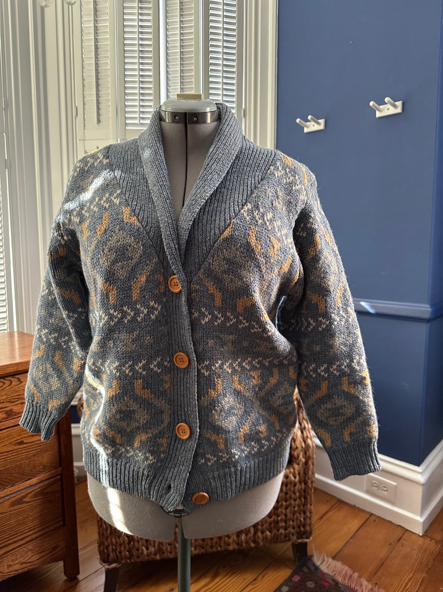 Vintage Fair Isle Shawl Collar Cardi