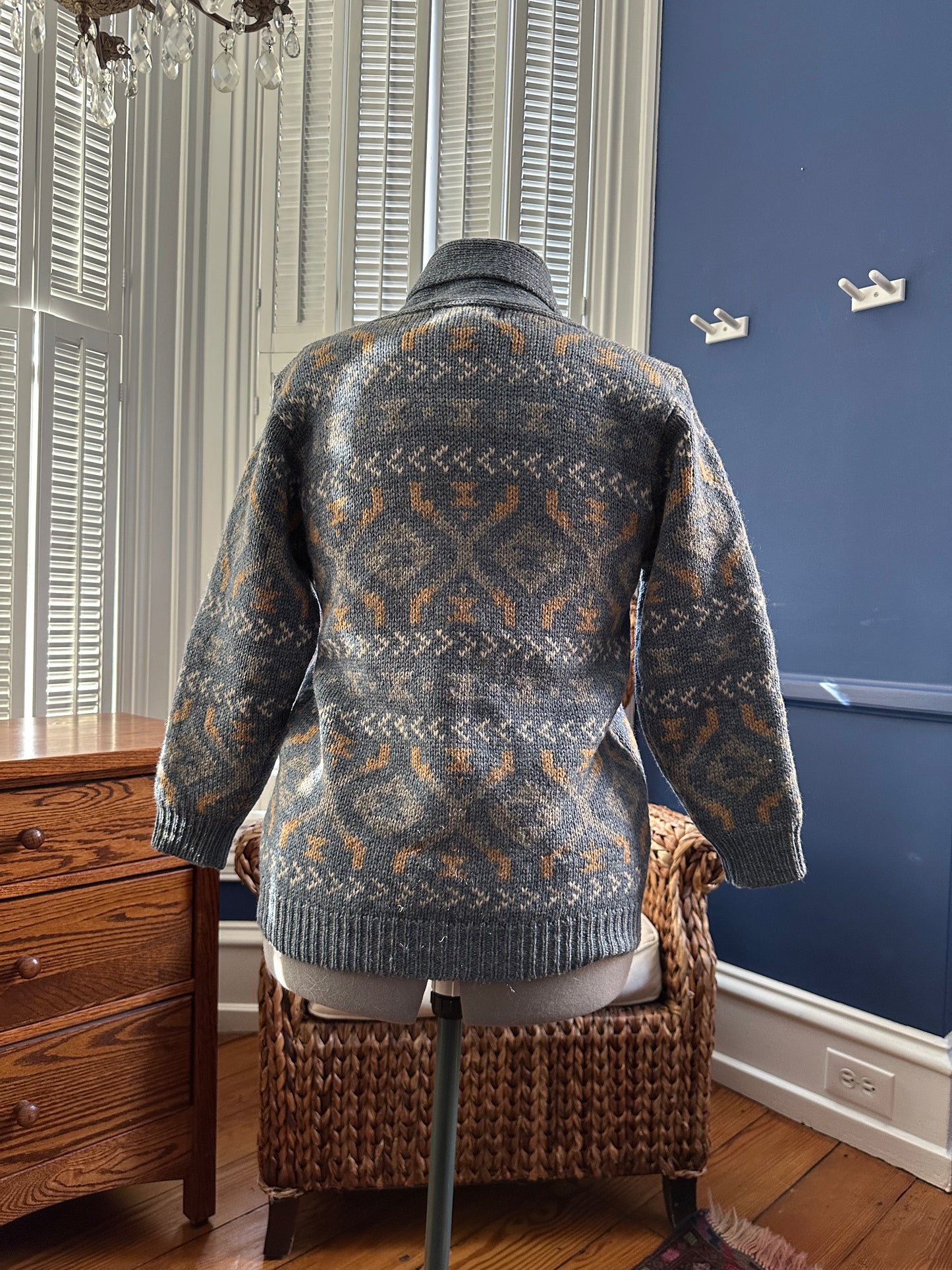Vintage Fair Isle Shawl Collar Cardi