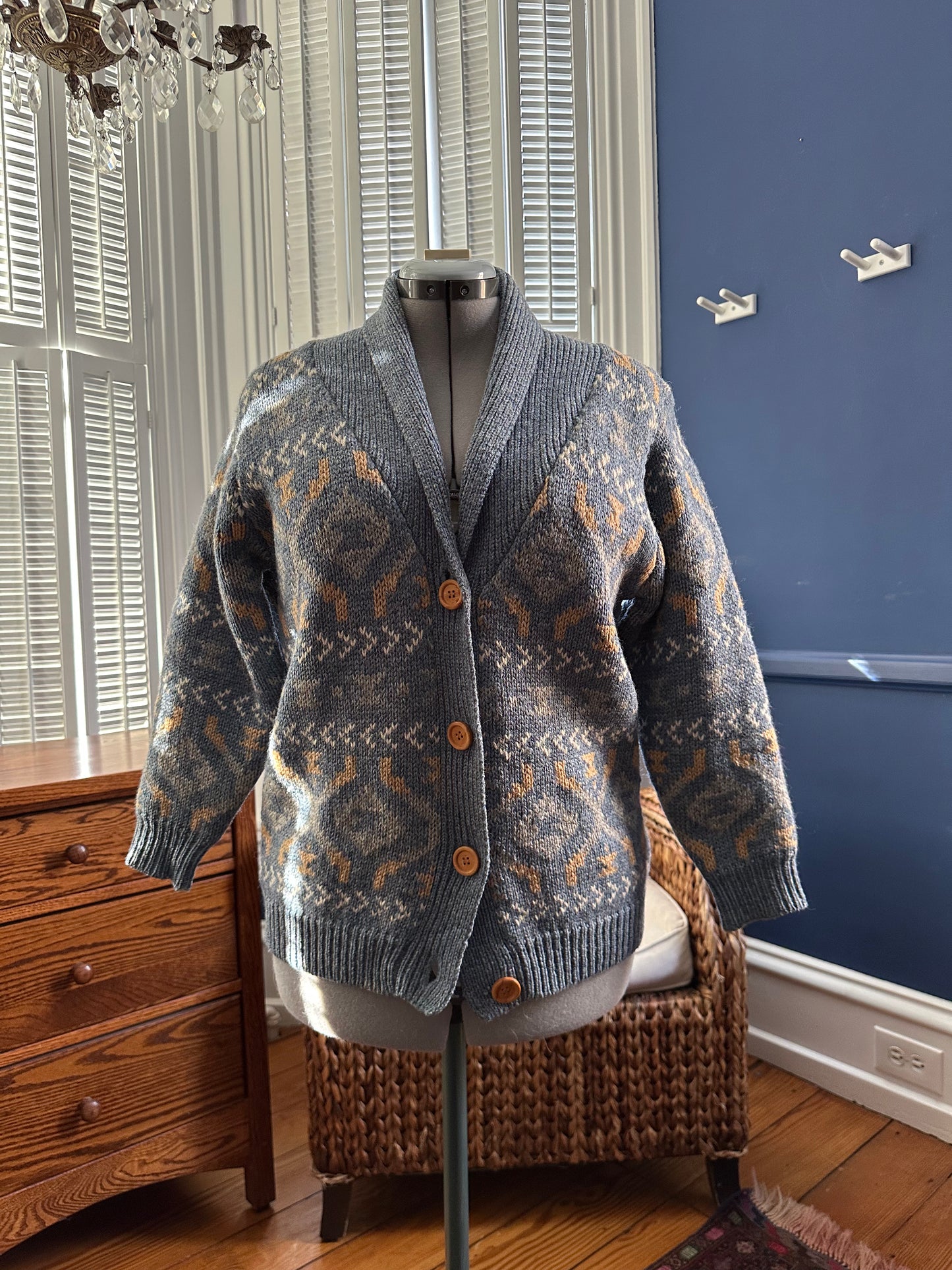 Vintage Fair Isle Shawl Collar Cardi