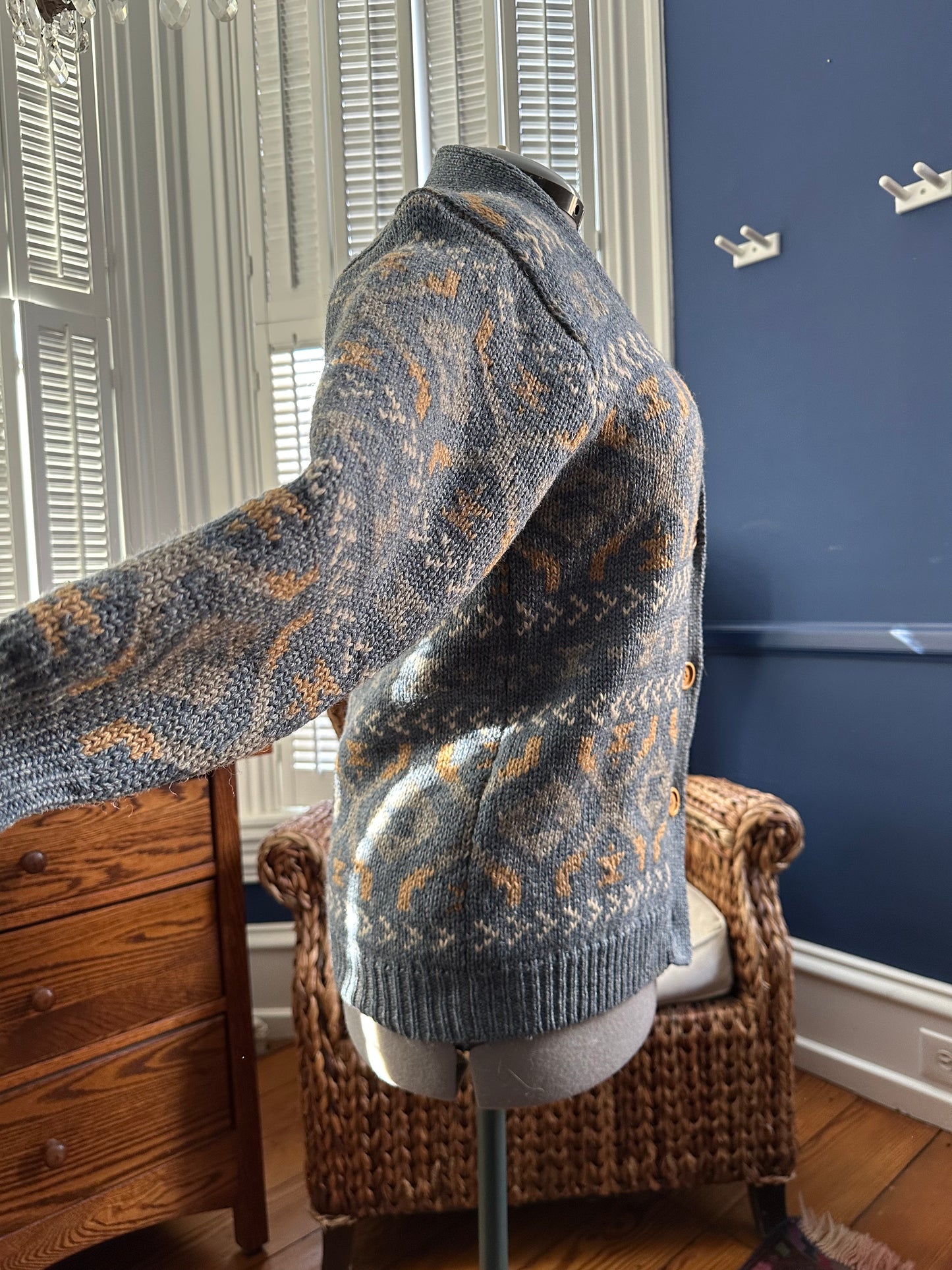 Vintage Fair Isle Shawl Collar Cardi