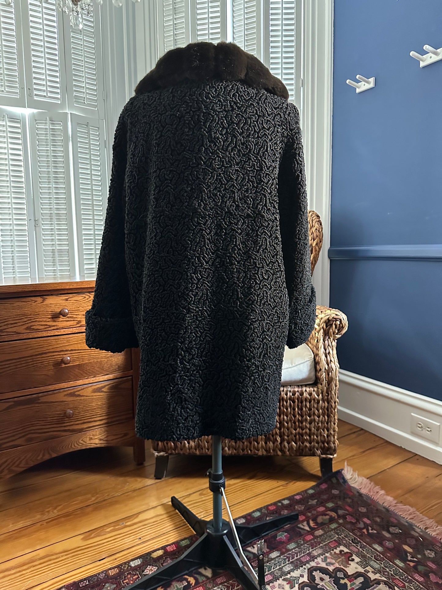 Vintage Faux Persian Lamb Swing Jacket
