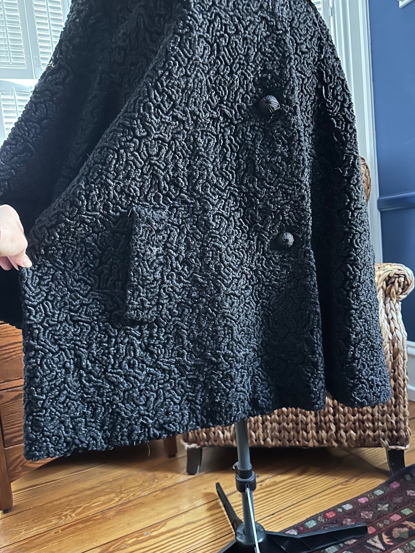 Vintage Faux Persian Lamb Swing Jacket