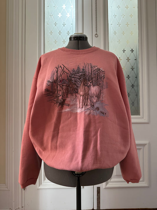 Preppy Glitter Horses Northern Treasures Sweatshirt