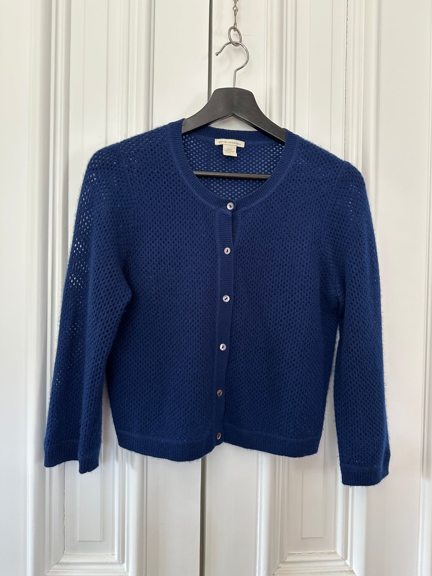 White and Warren Cashmere Crop Cardigan