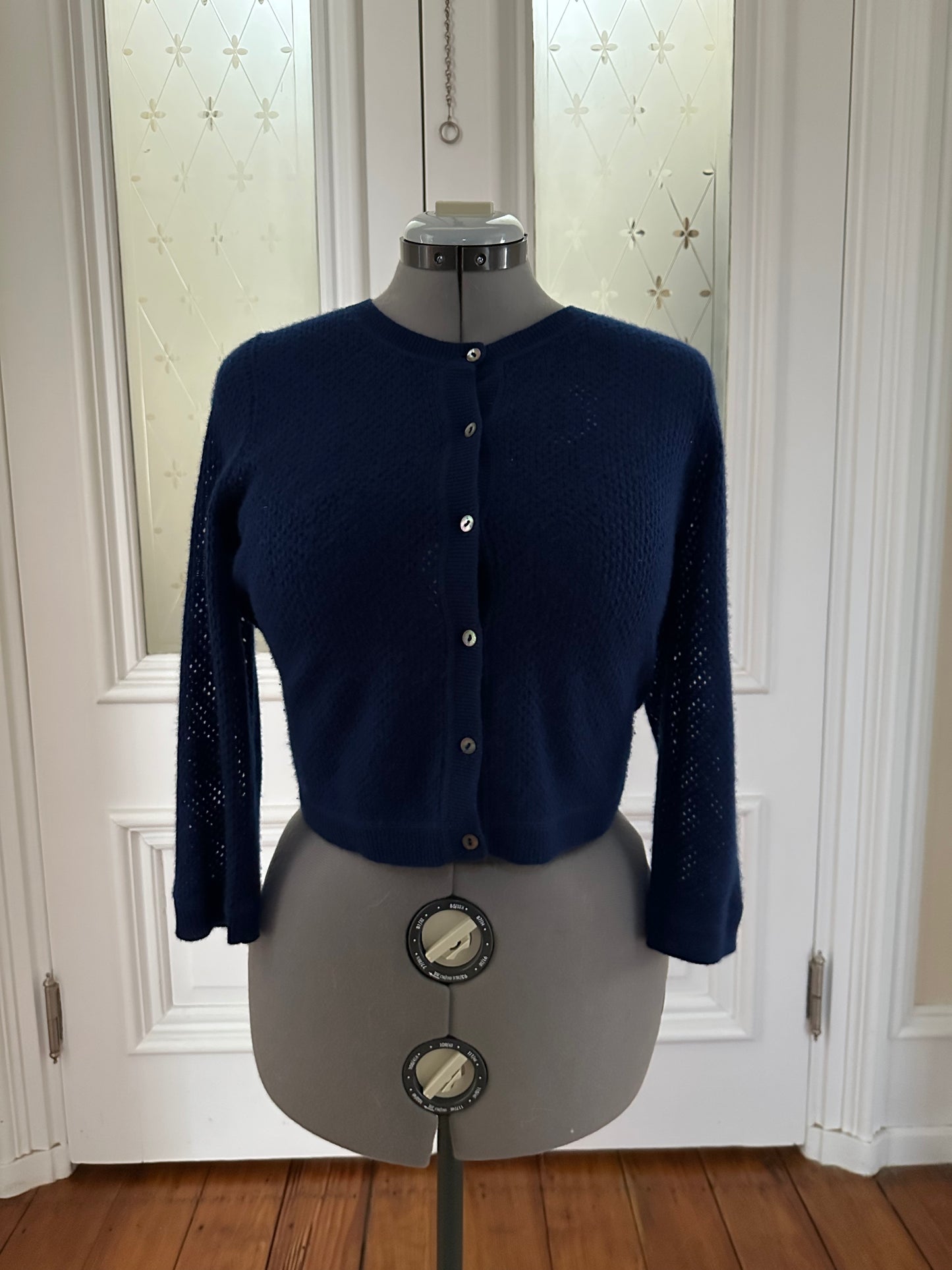 White and Warren Cashmere Crop Cardigan
