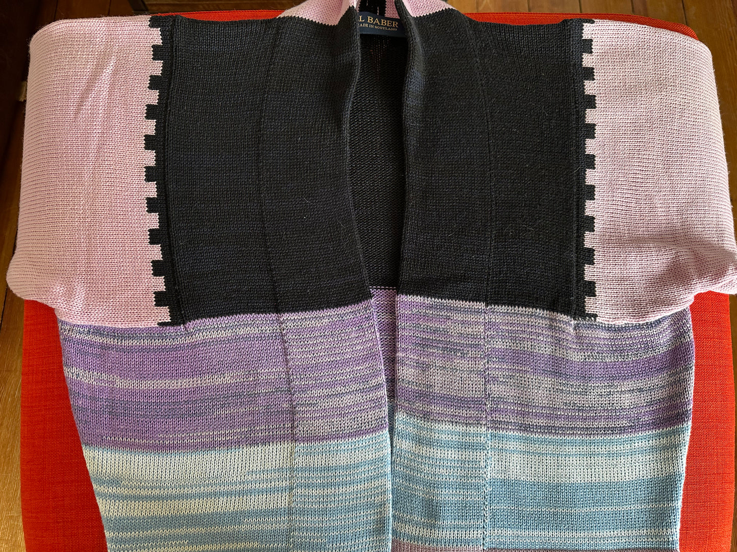 Crop colorblock Scottish cardigan