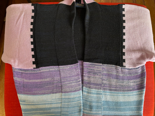 Crop colorblock Scottish cardigan