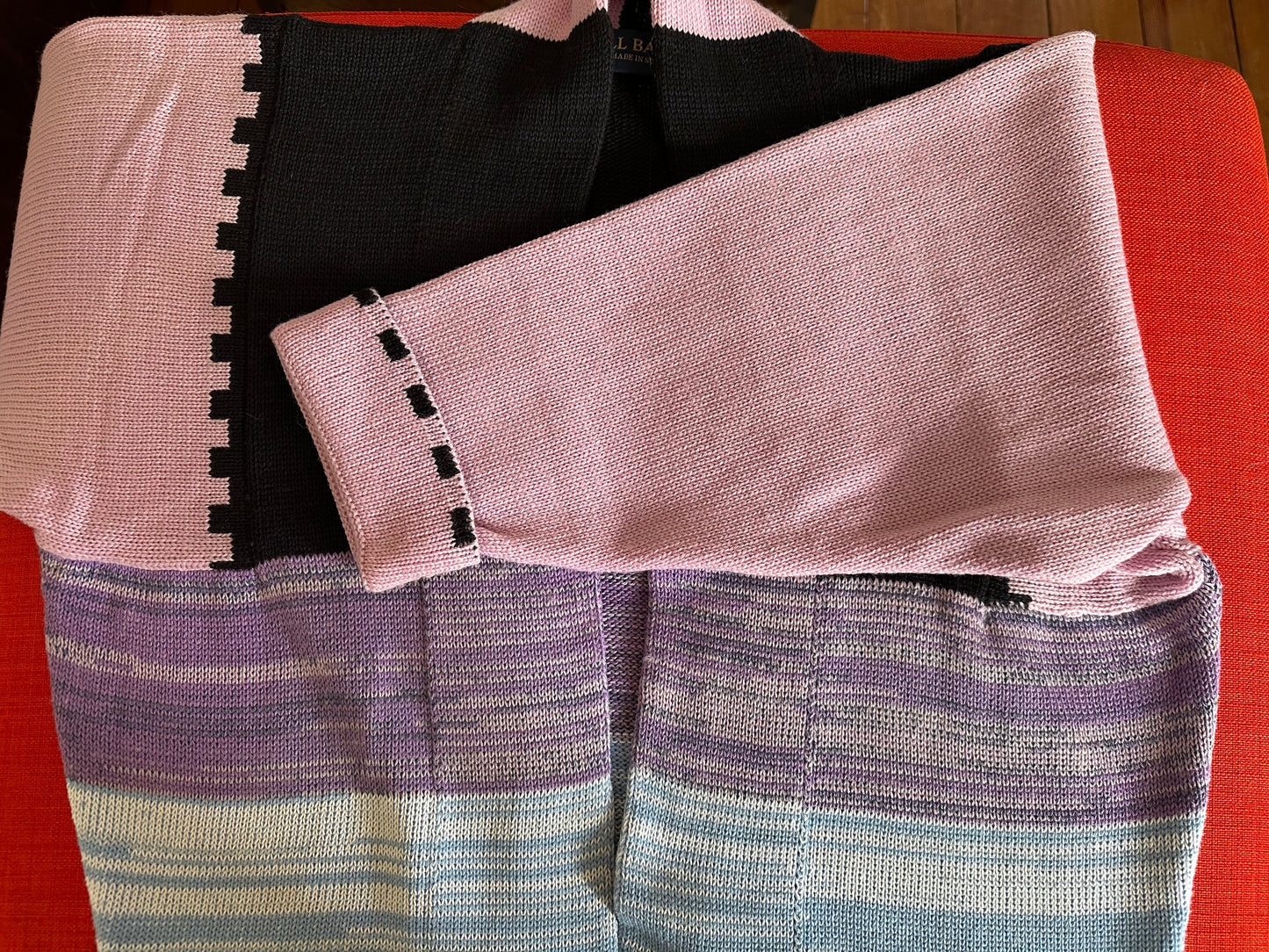 Crop colorblock Scottish cardigan