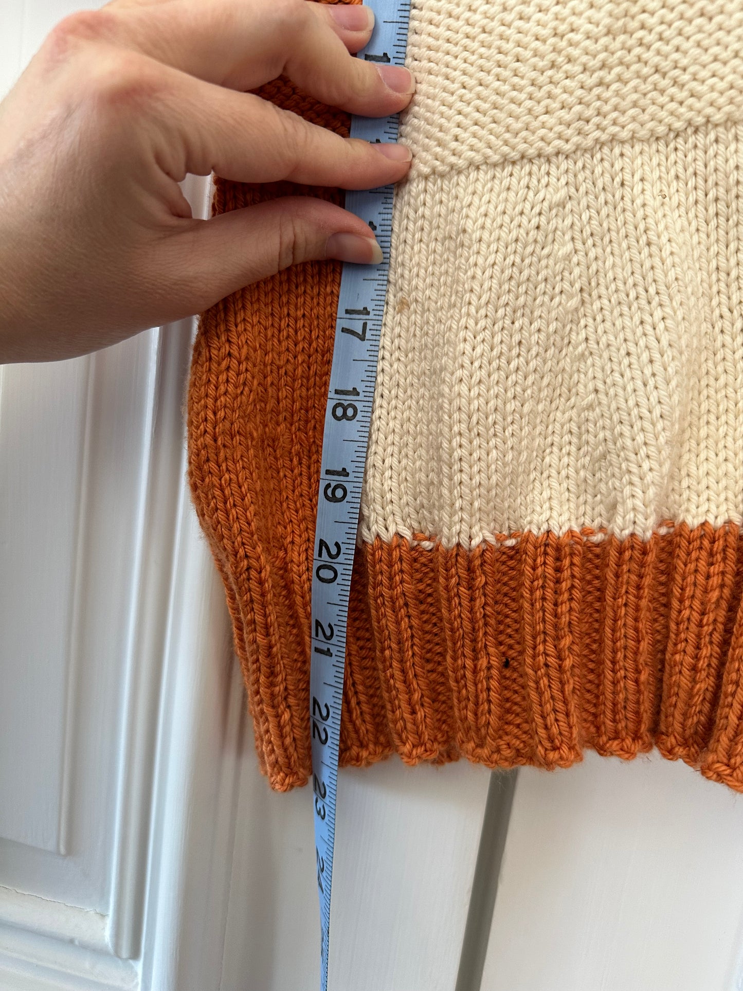 Short sleeve handknit merino sweater