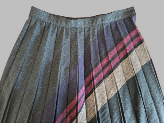 Pleated Vintage Wool Skirt