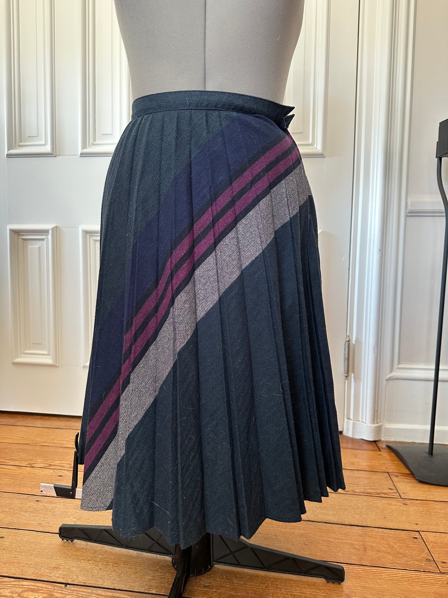 Pleated Vintage Wool Skirt