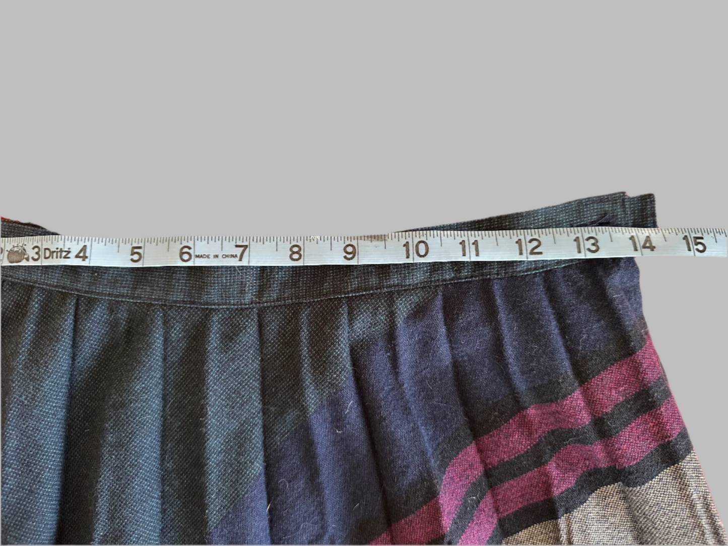Pleated Vintage Wool Skirt