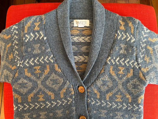 Vintage Fair Isle Shawl Collar Cardi