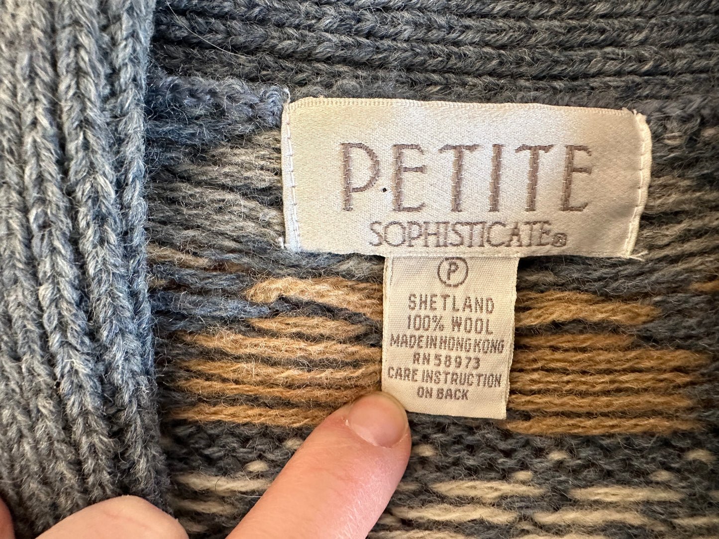 Vintage Fair Isle Shawl Collar Cardi