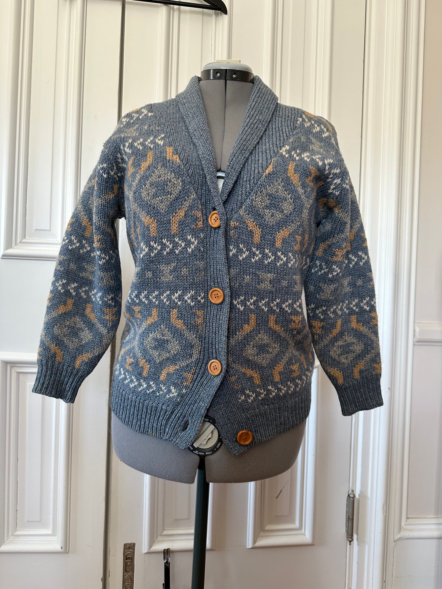 Vintage Fair Isle Shawl Collar Cardi