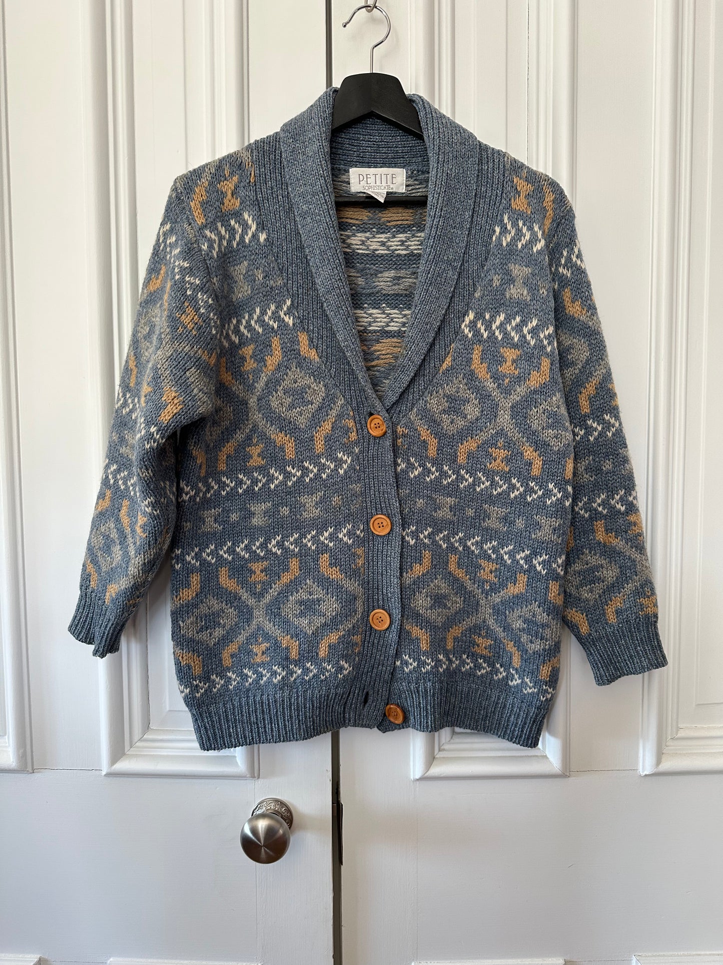 Vintage Fair Isle Shawl Collar Cardi