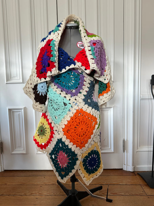 Crochet granny square wrap cardigan