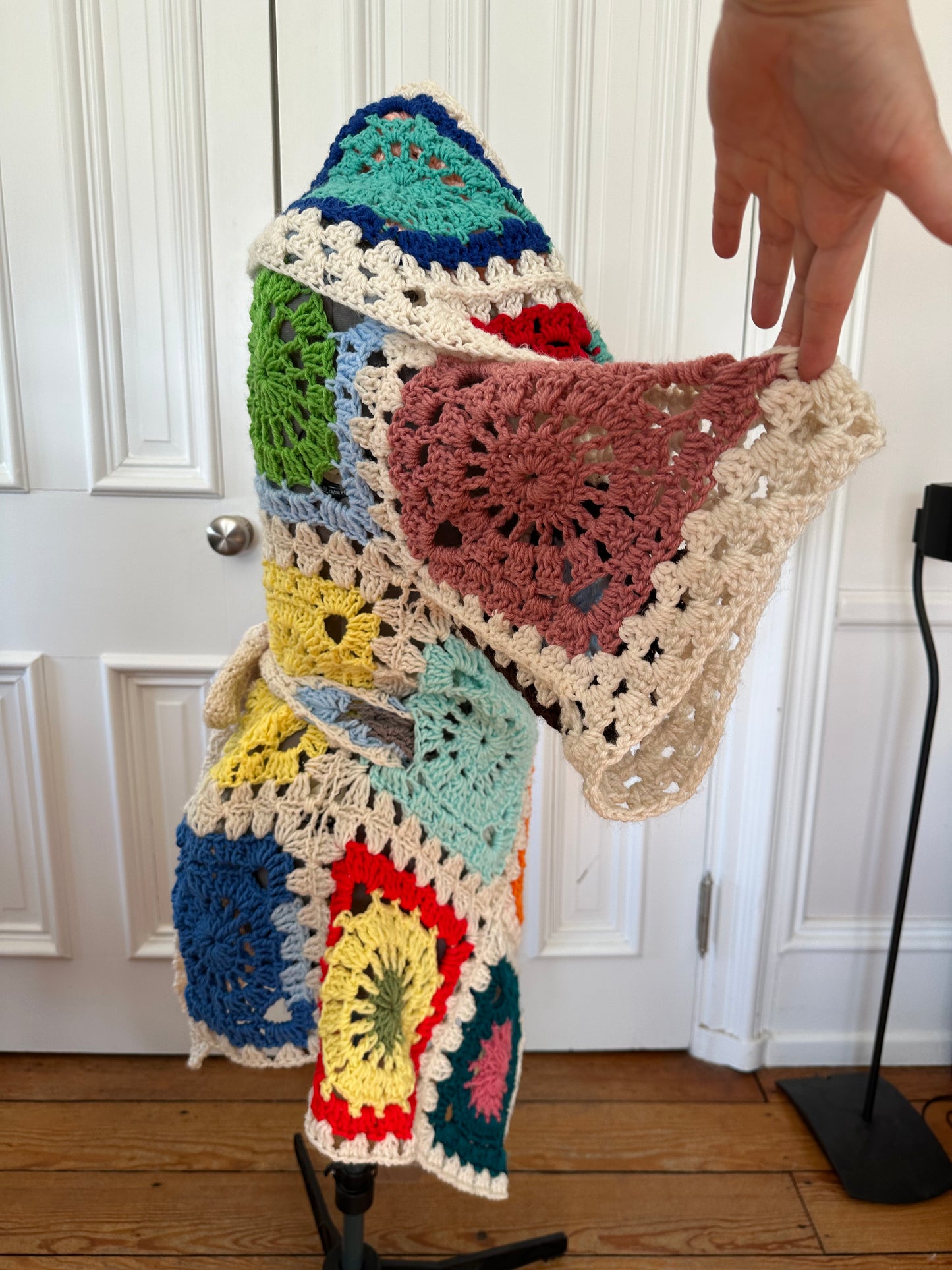 Crochet granny square wrap cardigan
