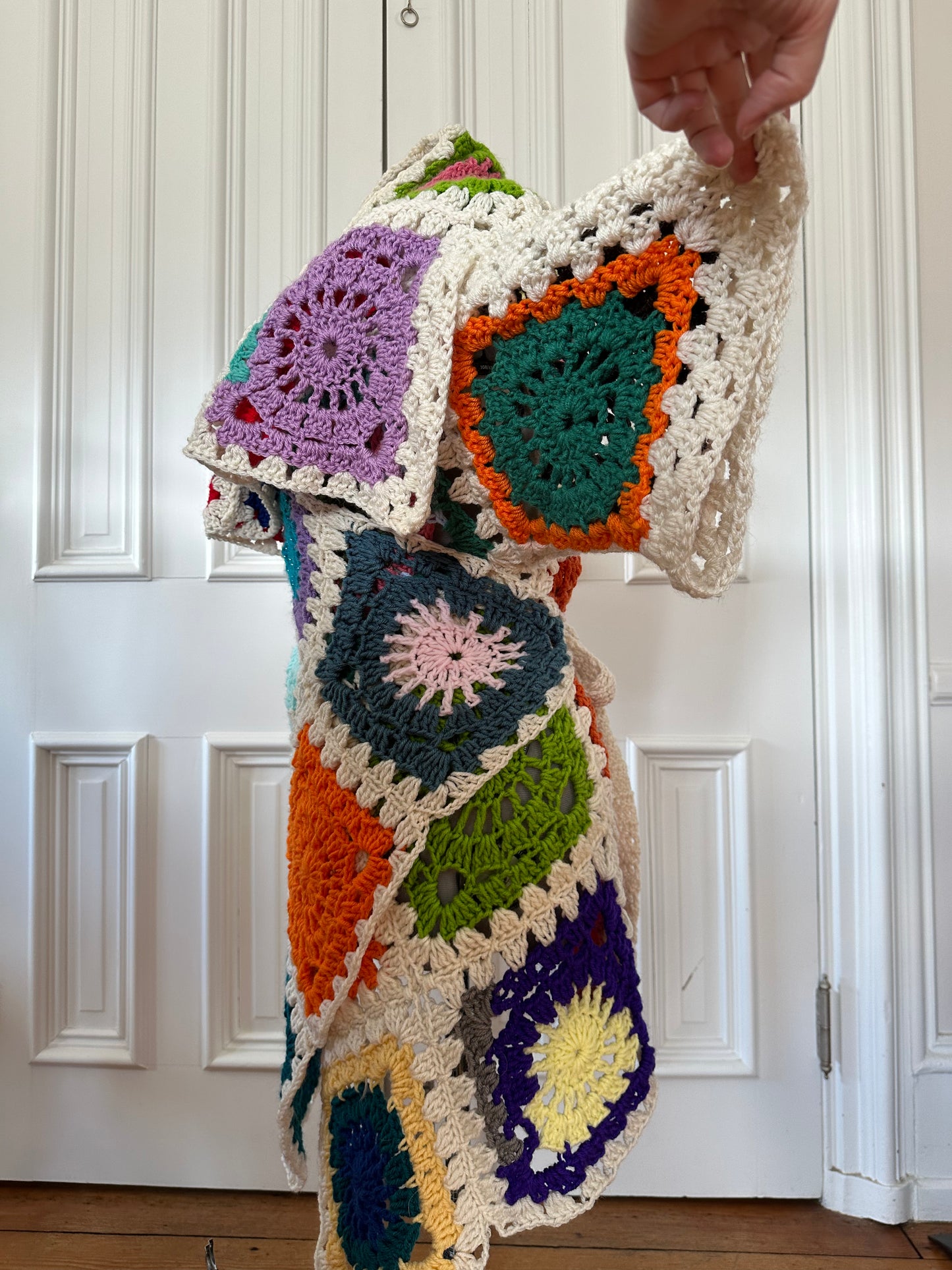 Crochet granny square wrap cardigan