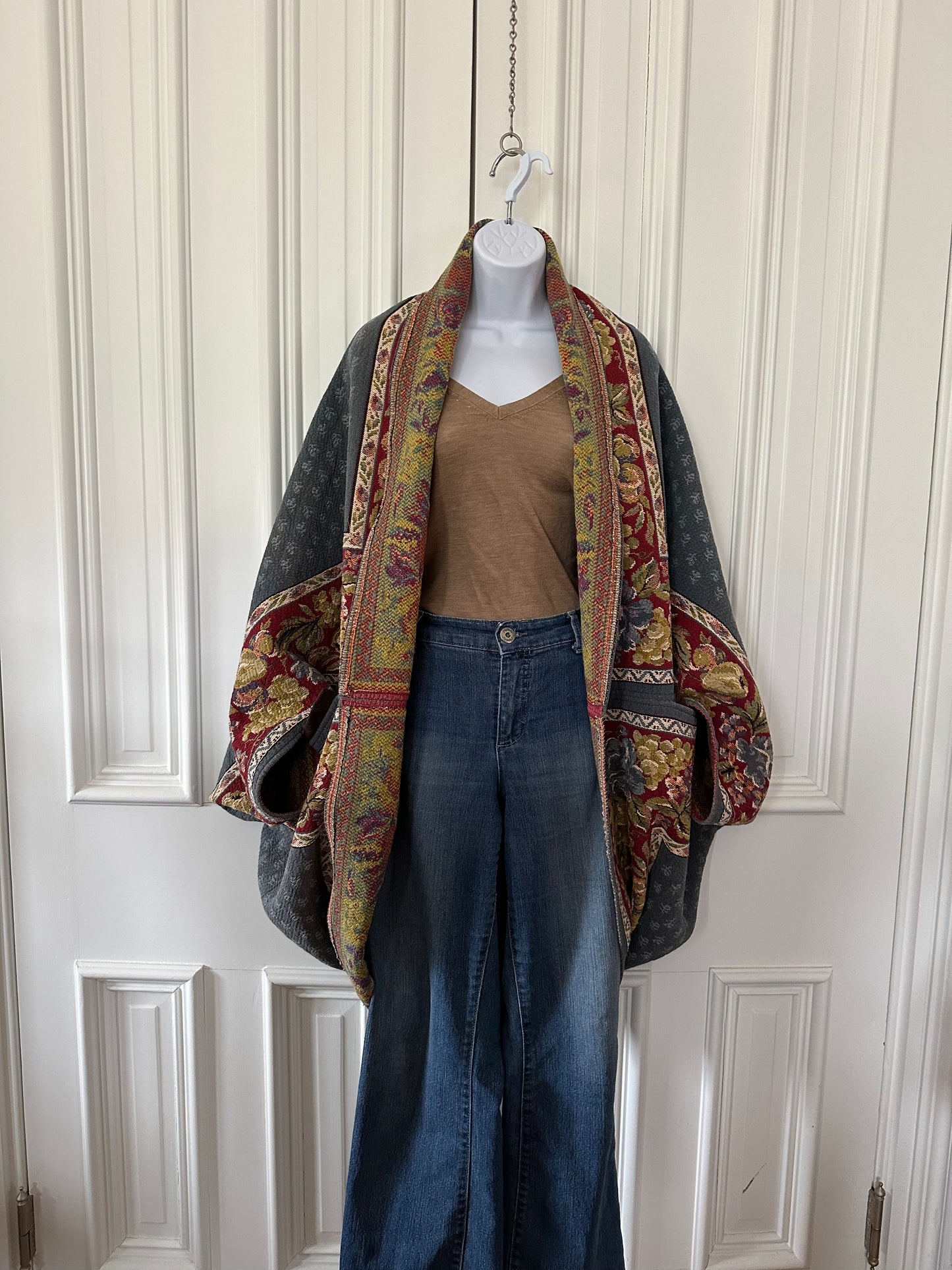 Upcycled Tapestry Wrap - with Pockets!