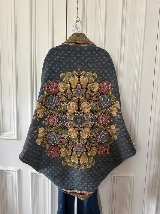 Upcycled Tapestry Wrap - with Pockets!
