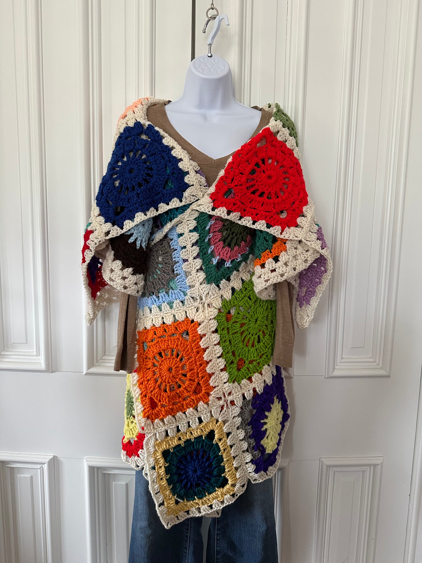 Crochet granny square wrap cardigan