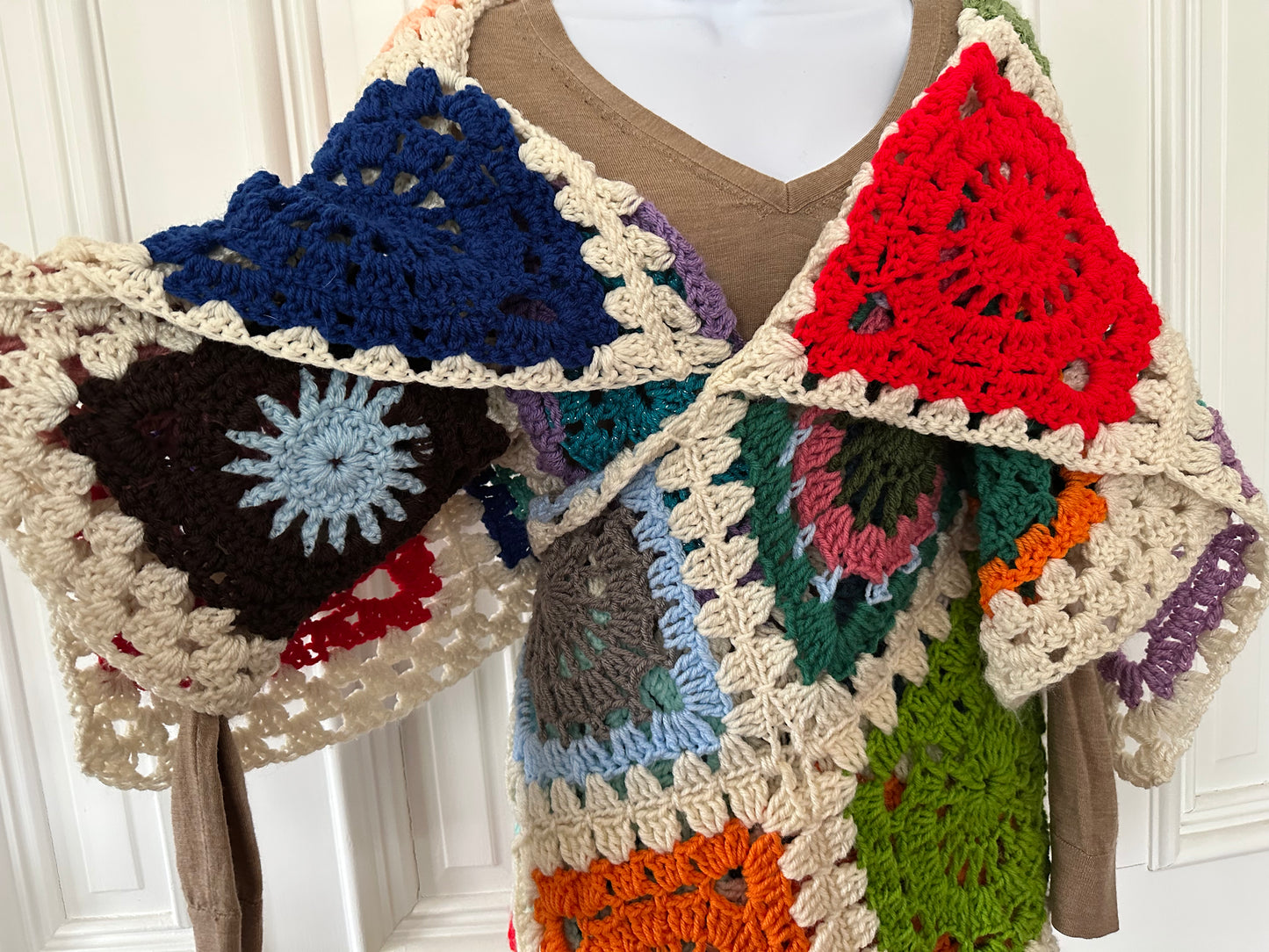 Crochet granny square wrap cardigan
