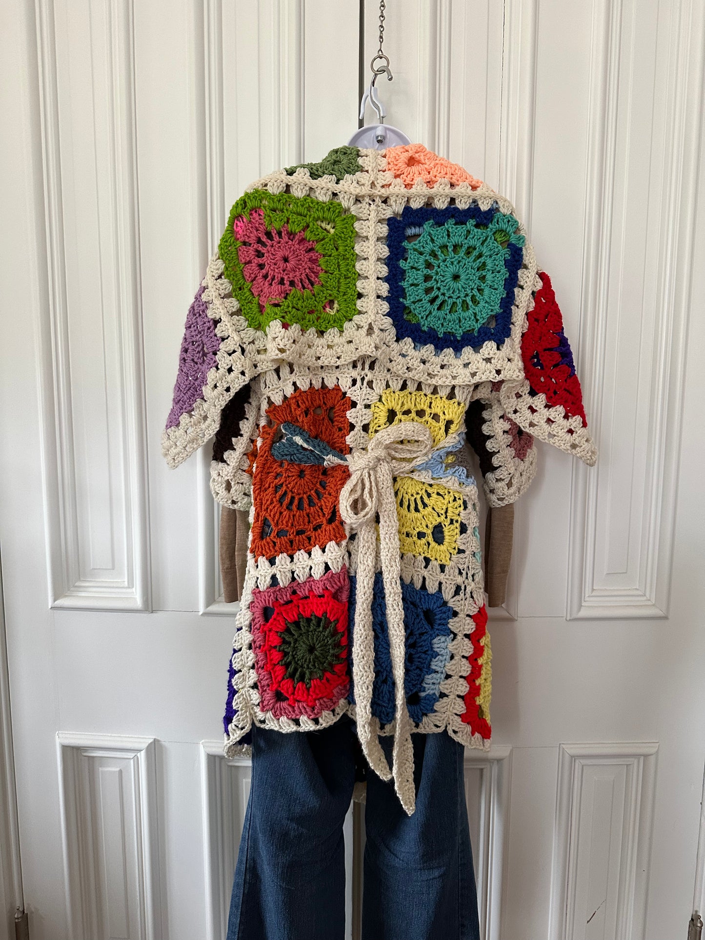 Crochet granny square wrap cardigan