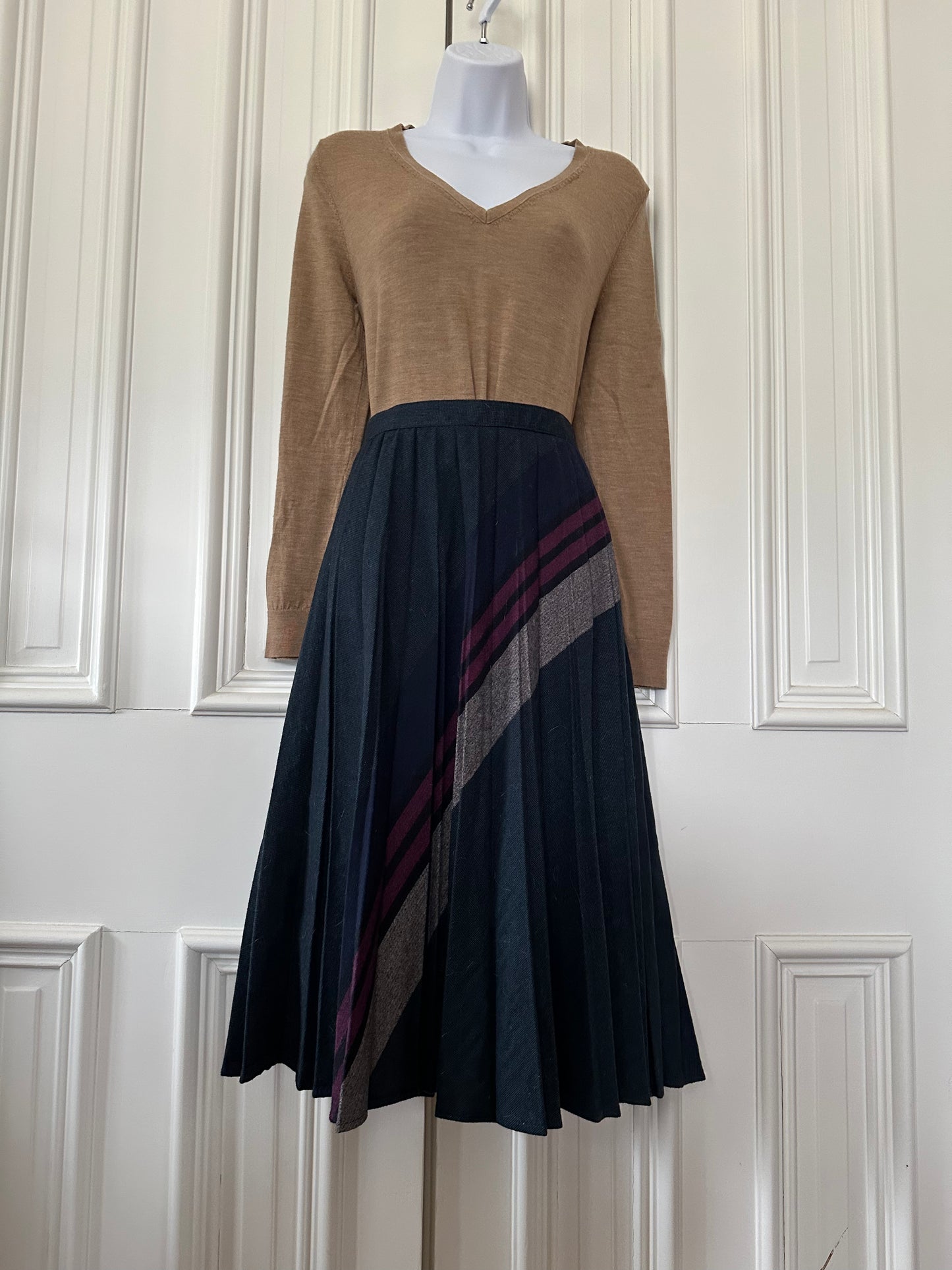 Pleated Vintage Wool Skirt