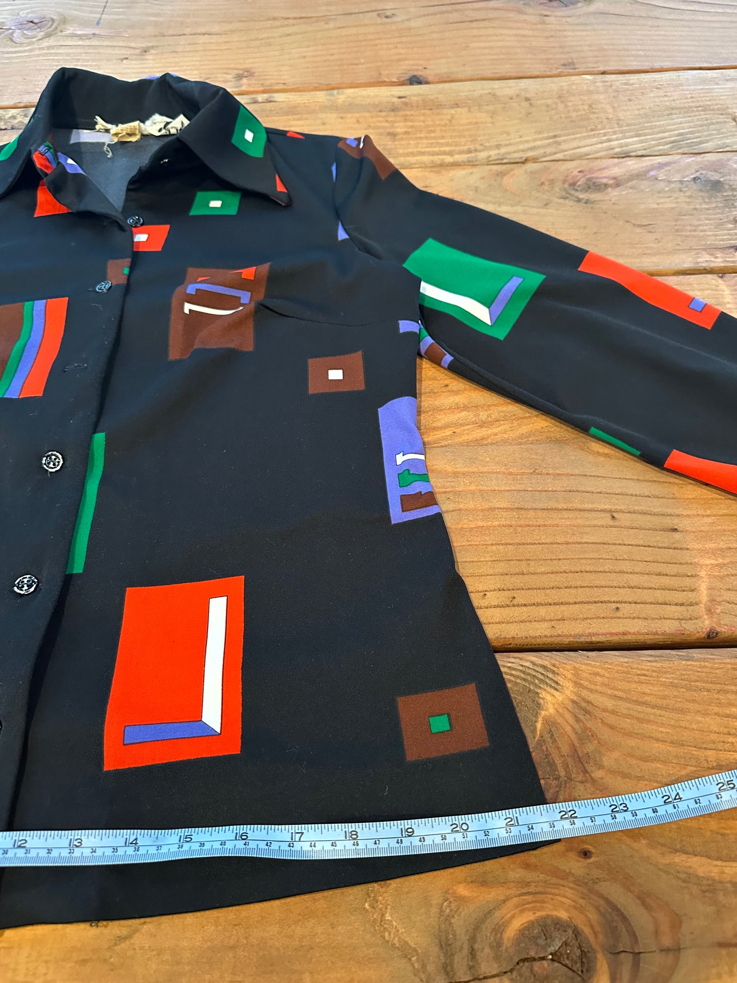 Vintage 70s Jonathan Logan Abstract Geometric Print 3-Piece Set - Blouse, Tank, and Maxi Skirt (M)