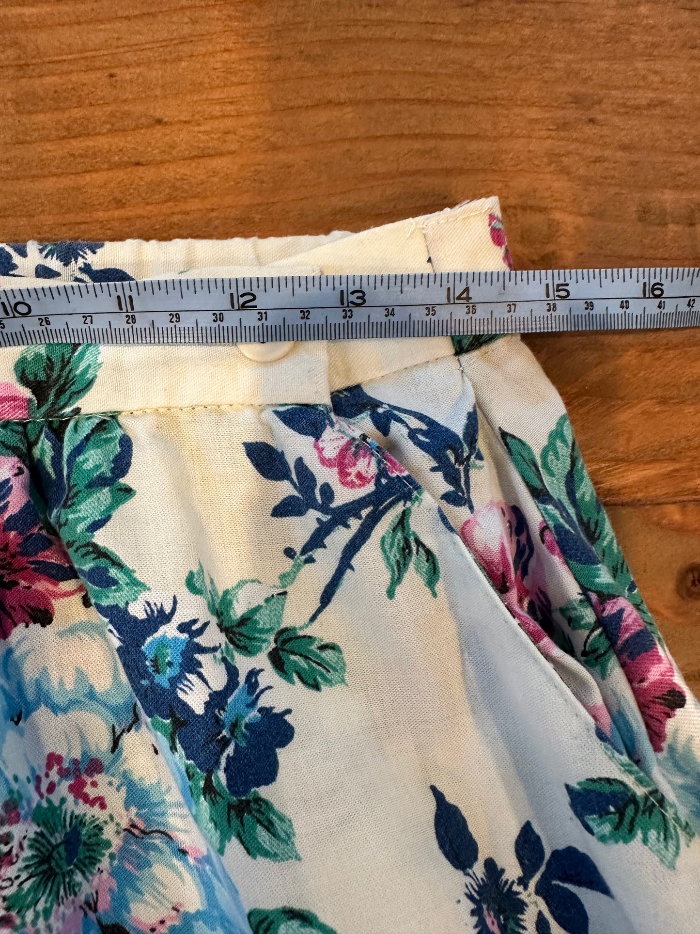 Vintage 80s Floral Midi Skirt - Made in USA